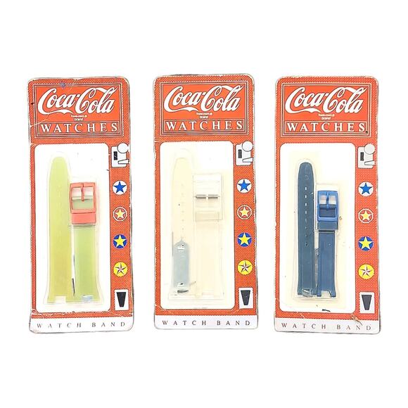 Vintage Coca-Cola Replacement Bands authentic 1988 Rare sealed straps - Picture 1 of 5